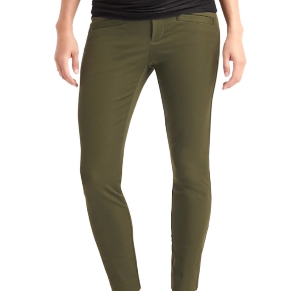 GAP olive green full-panel skinny pant -Maternity